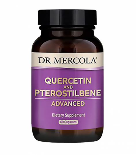 Bottle with Dr. Mercola Quercetin and Pterostilbene