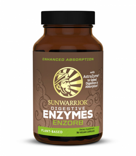 Bottle with Sunwarrior Enzorb Enzymes