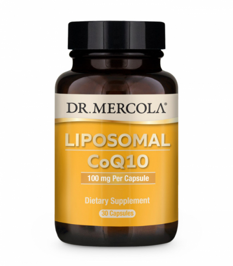 Bottle with Dr. Mercola Liposomal CoQ10 100 mg