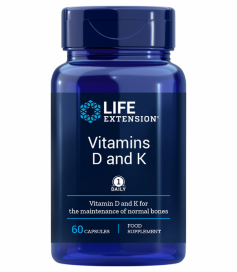Bottle with Life Extension Vitamins D and K