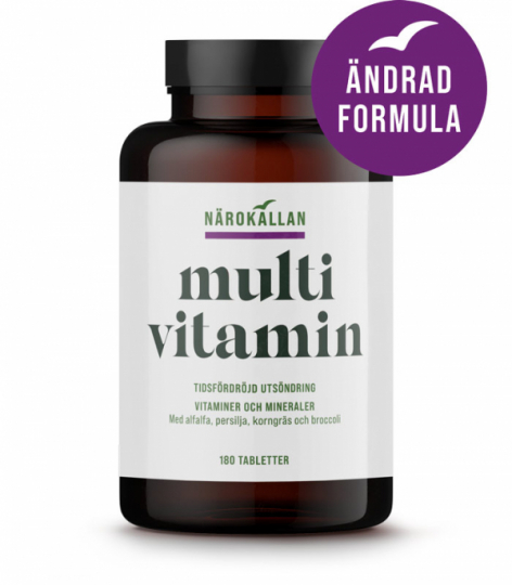 Bottle with Närokällan Multi Vitamin Time Release 180 Tablets