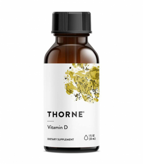 Flaska med Thorne D-Vitamin flytande