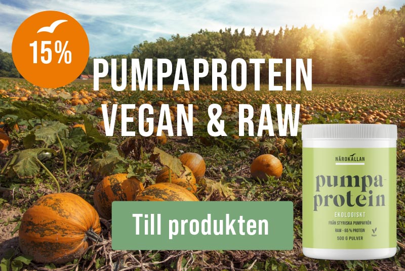 15% rabatt p� ekologiskt raw & veganskt pumpaprotein